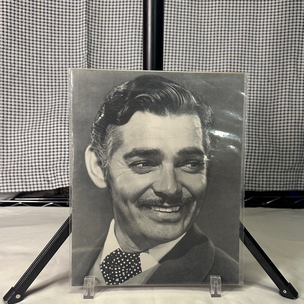 Vintage Black and White Clark Gable Portrait .